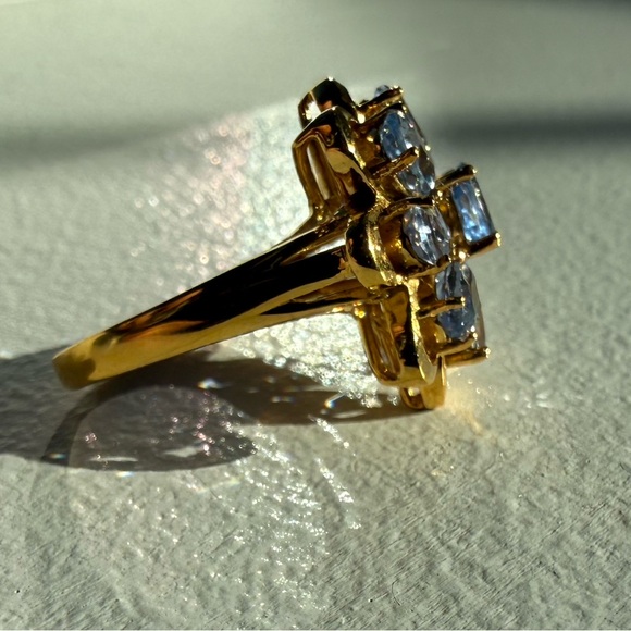 3/$100 Cornflower Blue Flower Ring Size 6.75 - Picture 10 of 12